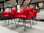 2 Nieuw Jess Design Sanne Swivel Draai stoelen Rood Rib Stof, Ophalen of Verzenden, Nieuw, Rood, Stof