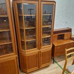 Vintage  Vitrinekast met Glazen Deuren, Ophalen, 100 tot 150 cm, Glas, Vintage