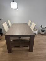 Moderne Eettafel met 4 Stoelen, Ophalen, 100 tot 150 cm, Zo goed als nieuw, Vier personen