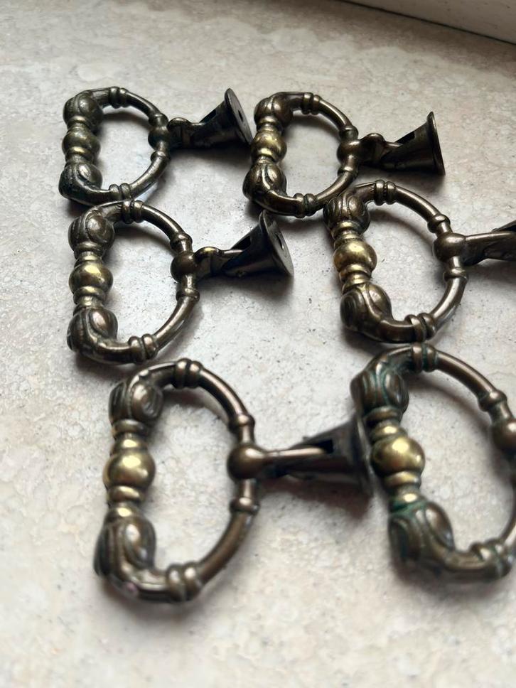 Vintage Deurknopjes - Set van 6, Huis en Inrichting, Woonaccessoires | Kapstokken, Gebruikt, Overige typen, Metaal, Ophalen