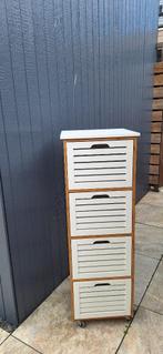 Ladenkastje grenen met witte boxen, Ophalen, Minder dan 50 cm, 5 laden of meer, 100 tot 150 cm