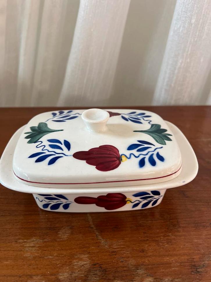 Vintage Aardewerk Botervloot met Deksel, Huis en Inrichting, Keuken | Servies, Gebruikt, Overige typen, Overige stijlen, Aardewerk