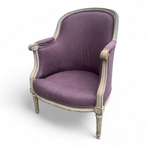 Louis XVI-stijl fauteuil – ca. 1900 – opnieuw gestoffeerd, Huis en Inrichting, Fauteuils, Stof, 50 tot 75 cm, Minder dan 75 cm