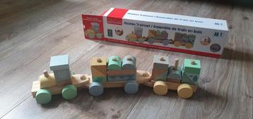 Houten blokken trein beschikbaar voor biedingen