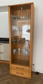 Licht eiken vitrinekast, Huis en Inrichting, Kasten | Vitrinekasten, Ophalen, Gebruikt, Eikenhout, 50 tot 100 cm