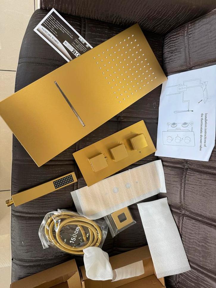 Inbouw Doucheset - Geborsteld Goud, Huis en Inrichting, Badkamer | Badkamermeubels, Nieuw, Overige typen, Ophalen of Verzenden