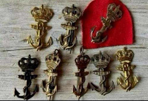 Korps Mariniers Baretembleem Oud Messing Anker, Verzamelen, Militaria | Algemeen, Marine, Embleem of Badge, Nederland, Verzenden