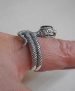 Zilveren royale unisex ring slang maat  19 nr.123, Sieraden, Tassen en Uiterlijk, Ringen, Verzenden, 19 tot 20, Zo goed als nieuw