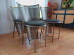 Vintage stoelen Frans van praet., Ophalen of Verzenden, Zo goed als nieuw, Zwart, Vijf, Zes of meer stoelen
