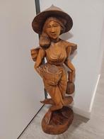 Houten beeld van een Aziatische vrouw, Antiek en Kunst, Kunst | Niet-Westerse kunst, Ophalen