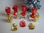11 vintage engeltjes van glanspapier kerstdecoratie, Ophalen of Verzenden, Gebruikt