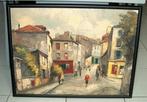 schilderij : straat in Montmartre, Parijs ( 80x60cm ), Antiek en Kunst, Kunst | Schilderijen | Klassiek, Ophalen