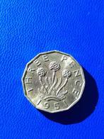 1951 Engeland 3 pence George VI Proof, schaars, Verzenden, Overige landen, Losse munt