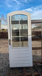 Buitendeur hardhout met toog, Ophalen, Gebruikt, 80 tot 100 cm, 215 cm of meer