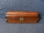 Mahoniehouten lepeldoosje met gebogen deksel circa 1900 l.b., Ophalen of Verzenden