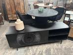 Magazijn Leegverkoop TV meubel zwart carved mangohout metaal, Nieuw, Ophalen of Verzenden, Info@wkhome.nl, Argonweg 20 Amersfoort