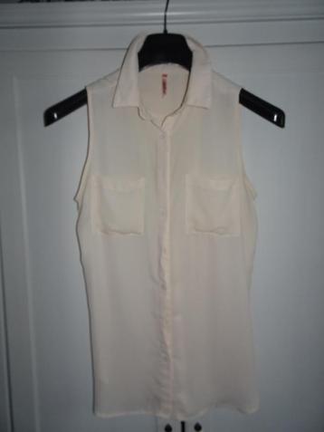 Leuke zomerse blouse beige mouwloos maat m beschikbaar voor biedingen