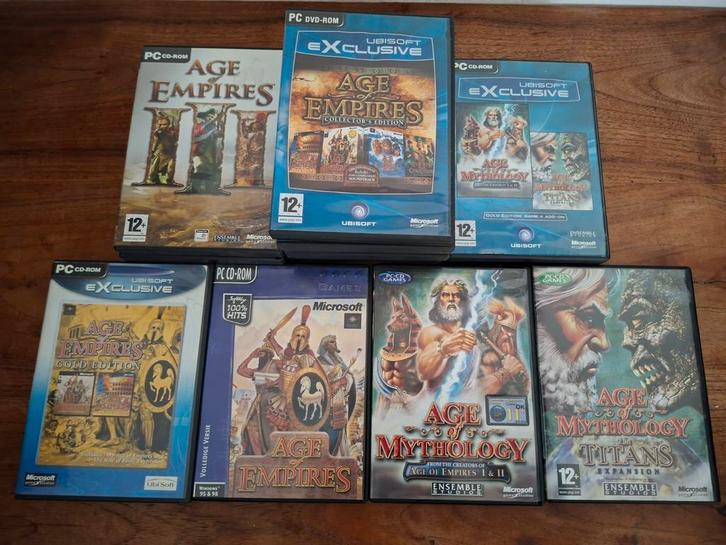 Age of empires PC cdrom games verschillende uitgaven, Spelcomputers en Games, Games | Pc, Zo goed als nieuw, Strategie en Constructie