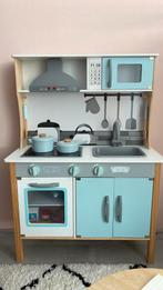 Keukentje blauw kind met pannen en boodschappen, Ophalen, Gebruikt