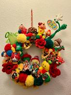 Vrolijke Carnaval Decoratie Krans met Clowns 40 cm, Ophalen of Verzenden, Zo goed als nieuw