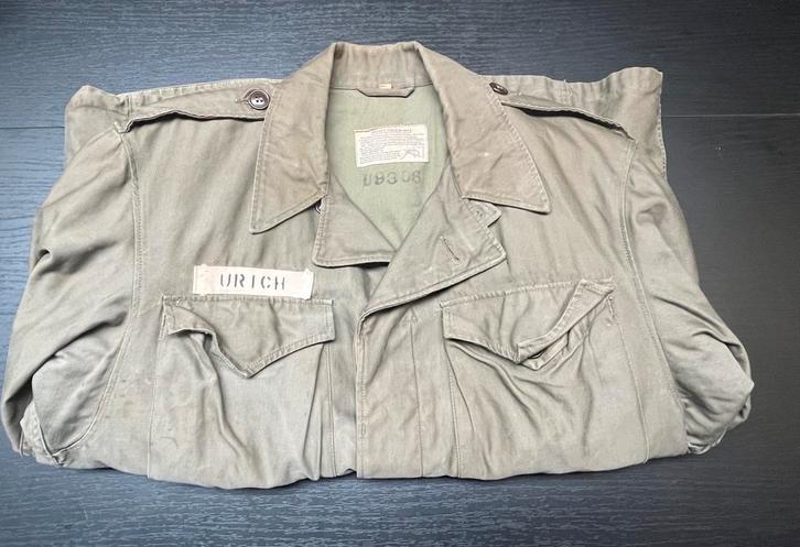 Ww2 us m43 jas, naam/ nummer, Verzamelen, Militaria | Tweede Wereldoorlog, Kleding of Schoenen, Amerika, Ophalen of Verzenden