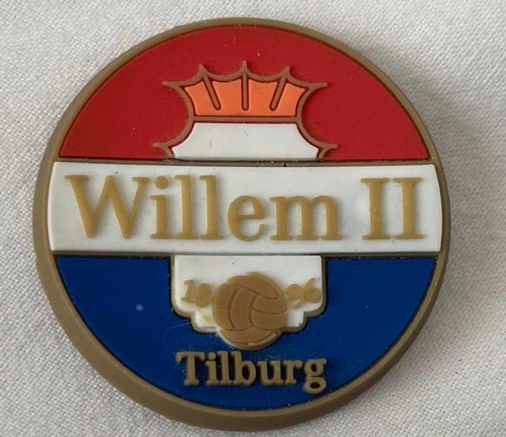 Willem II magneet voor de fan! van gummi 3D rond, Ophalen of Verzenden, Zo goed als nieuw, Willem II, Overige typen