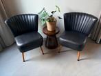 Mooie set van 2 vintage clubfauteuils, Huis en Inrichting, Ophalen of Verzenden, Zo goed als nieuw, Leer