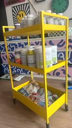 Gele trolley / rolkast, Huis en Inrichting, Ophalen, Zo goed als nieuw