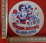 Vintage sticker Rijschool Hurkens Schijndel uitdagende vrouw, Ophalen of Verzenden, Zo goed als nieuw