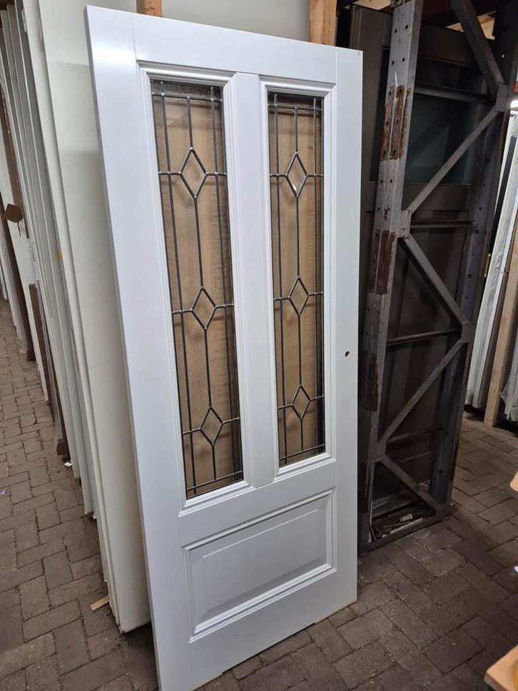 83x201,5cm binnendeur stomp glas in lood showmodel XB5, Doe-het-zelf en Verbouw, Deuren en Horren, Nieuw, Binnendeur, 200 tot 215 cm