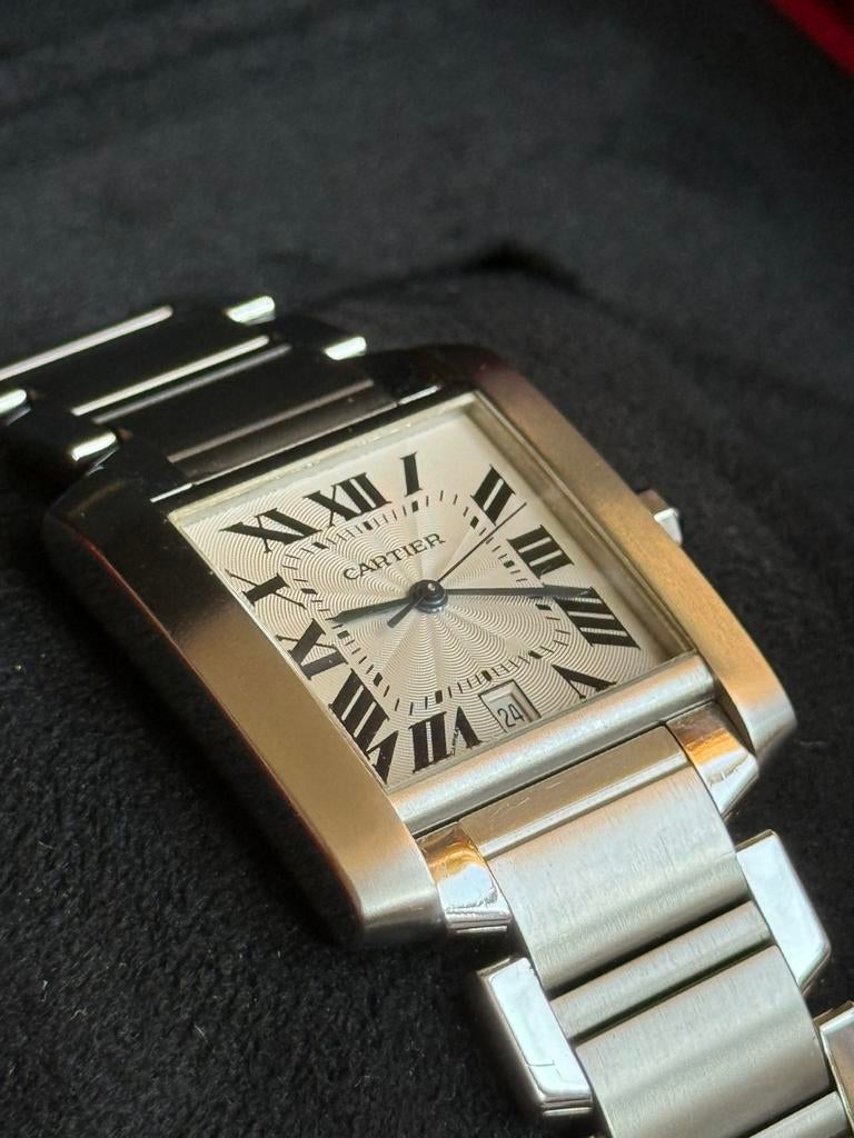Cartier Tank francaise 2302, Overige merken, Staal, Staal, Polshorloge
