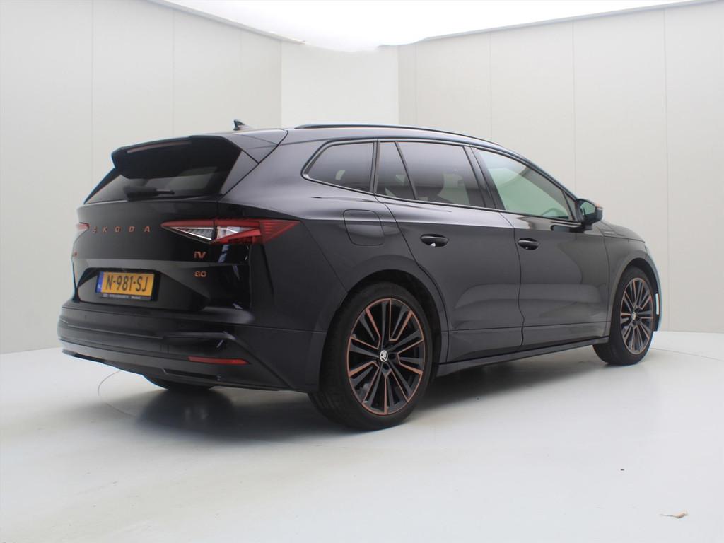Skoda Enyaq Iv 80 Founders Edition 83kWh 204pk 90% SoH [ PAN, Auto's, Skoda, Achterwielaandrijving, Gebruikt, Zwart, Zwart
