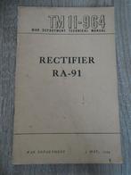 Engels voorschrift Rectifier RA-91, War Department May 1944, Ophalen of Verzenden, Landmacht, Engeland, Boek of Tijdschrift