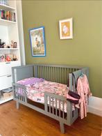 OEUF NYC Sparrow Kinderbed - Grijs (incl. Peuterbed Kit), Gebruikt, 70 tot 85 cm, Lattenbodem, 140 tot 160 cm