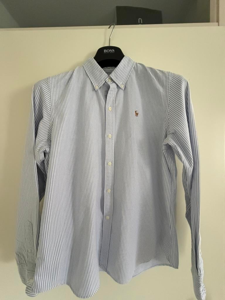 Zgan blouse Ralph Lauren slim fit maat 14 NIEUWSTAAT, Ophalen of Verzenden, Zo goed als nieuw, Blauw