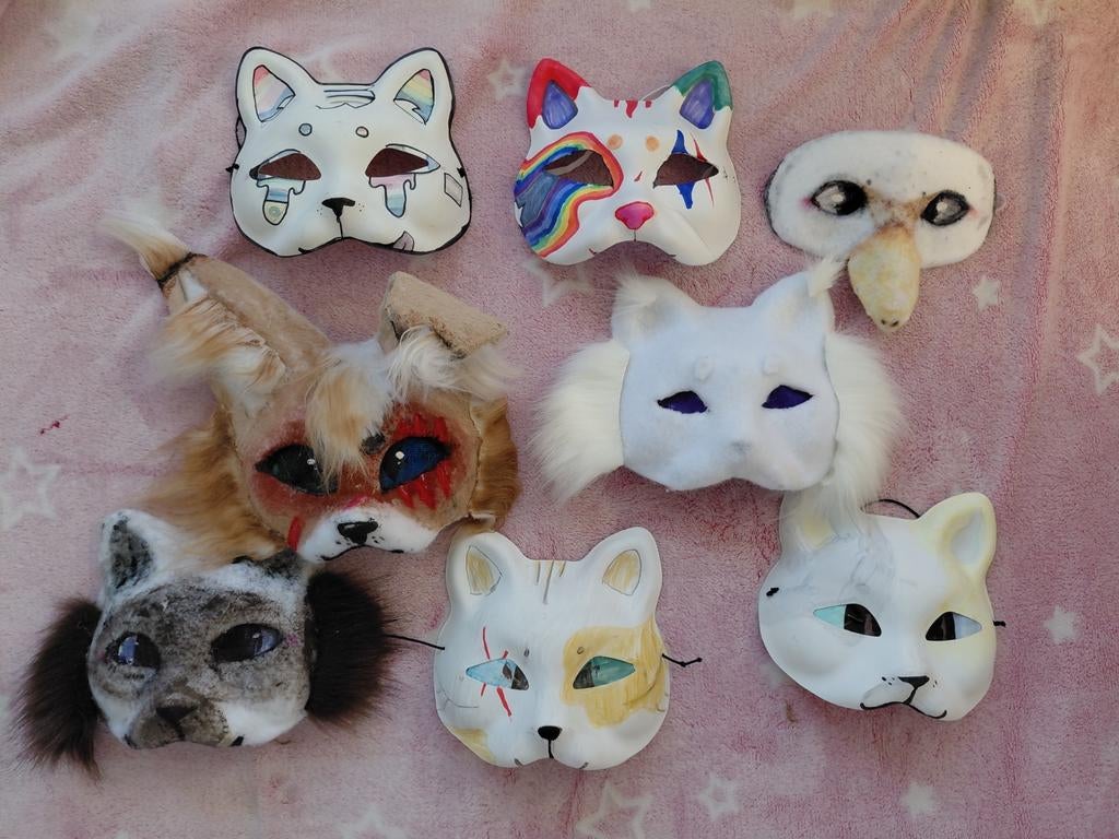 Hele set met furry/therian maskers, Ophalen of Verzenden, Gebruikt, Accessoires