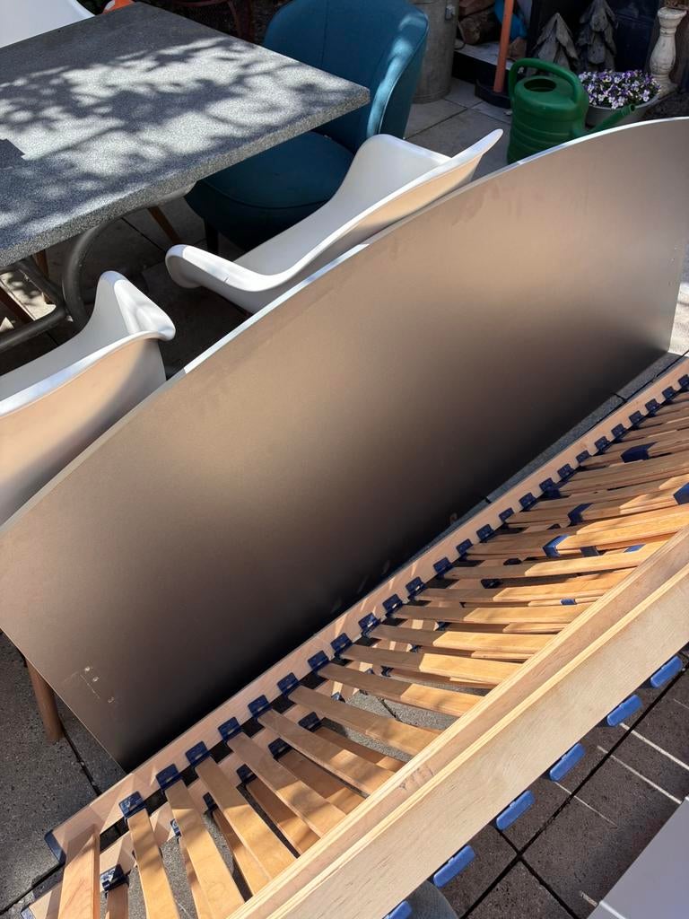 2 persoonsbed grijs, Huis en Inrichting, Slaapkamer | Bedden, Ophalen, Tweepersoons, Zo goed als nieuw, Grijs