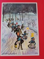 Vintage Kinderpostzegel Ansichtkaart - Gelukkig Nieuwjaar, Ophalen of Verzenden, 1940 tot 1960, Ongelopen