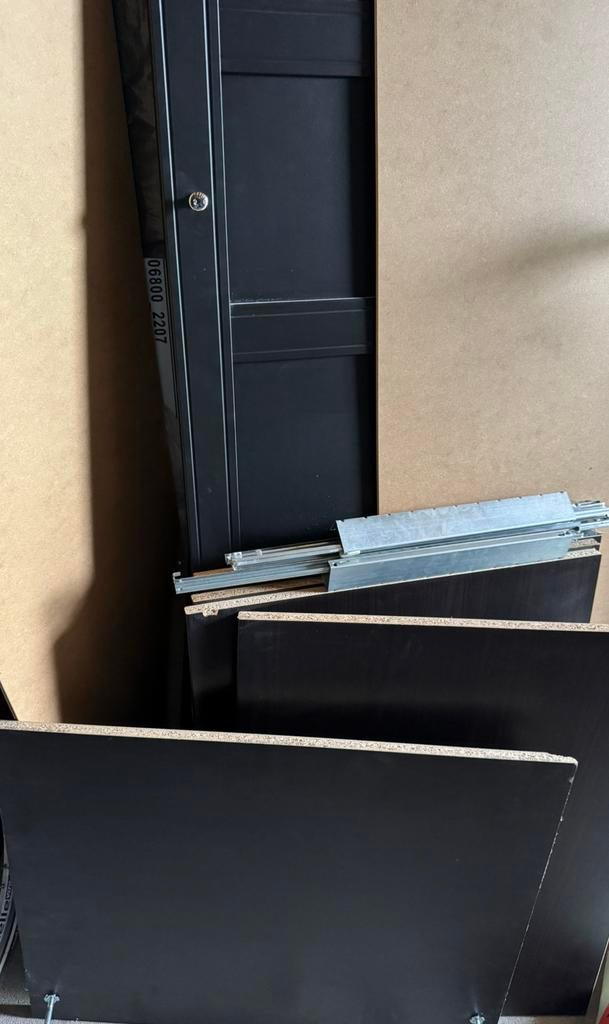 Ikea pax kast zwart bruin met spiegeldeur, Ophalen, Met deur(en), 200 cm of meer, 50 tot 100 cm