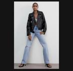 Zara leer jack maat small, Ophalen of Verzenden, Zo goed als nieuw, Maat 36 (S), Zwart