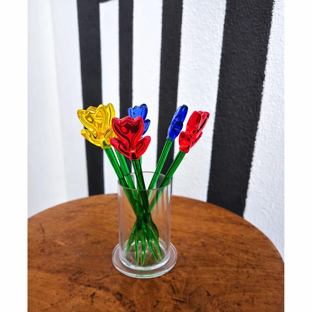 vintage 90's 6 cocktail/fondue vorkjes- tulpen, Ophalen of Verzenden, Huis en Inrichting