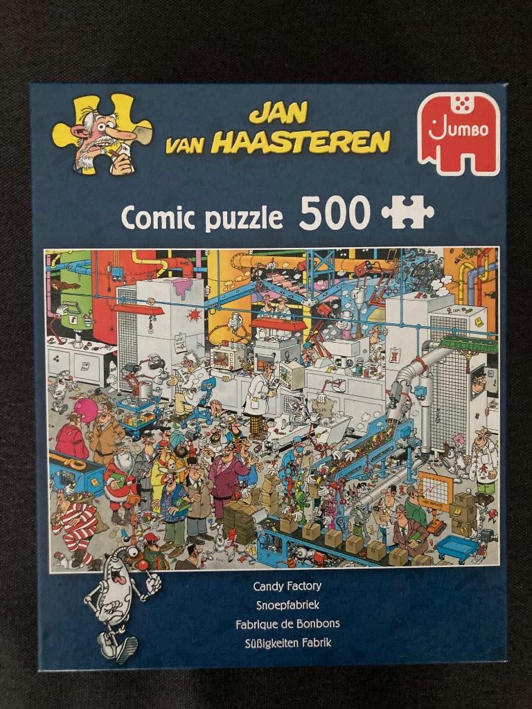 Jan van Haasteren puzzel - Snoepfabriek - 500 Stukjes, Ophalen of Verzenden, 500 t/m 1500 stukjes, Zo goed als nieuw, Legpuzzel