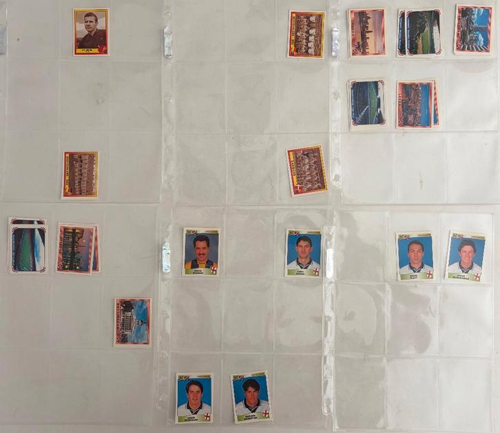 Panini Euro 96: 463 stuks incl dubbele (rode achterkant);, Verzamelen, Sportartikelen en Voetbal, Zo goed als nieuw, Poster, Plaatje of Sticker