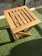 Houten bijzettafel - vierkant, Tuin en Terras, Ophalen of Verzenden, Gebruikt, Vierkant, Hout