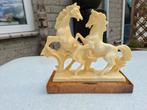 vintage oud massief marmeren paardenbeeld, Ophalen of Verzenden