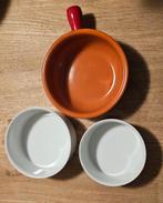 Zware fonduepan/serveerpan aardewerk met 2 Thomas schalen, Huis en Inrichting, Keuken | Potten en Pannen, Ophalen, Gebruikt, Overige materialen