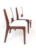 2 4 6 8 Deense teak houten Erik Buch stoelen creme rib nieuw, -, -, Nieuw, Ophalen of Verzenden