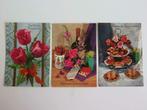 3 vintage ouderwetse ansichtkaarten verjaardag & beterschap, Ophalen of Verzenden, 1960 tot 1980, Ongelopen, Feest(dag)