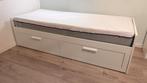 Ikea Brimnes bed met opslagruimte en logeerbed (80x200), Huis en Inrichting, Ophalen, Gebruikt, Eenpersoons, Wit