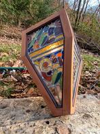 art deco wandlampen met glas in lood, Huis en Inrichting, Lampen | Wandlampen, Ophalen of Verzenden, Gebruikt, Glas, Art deco